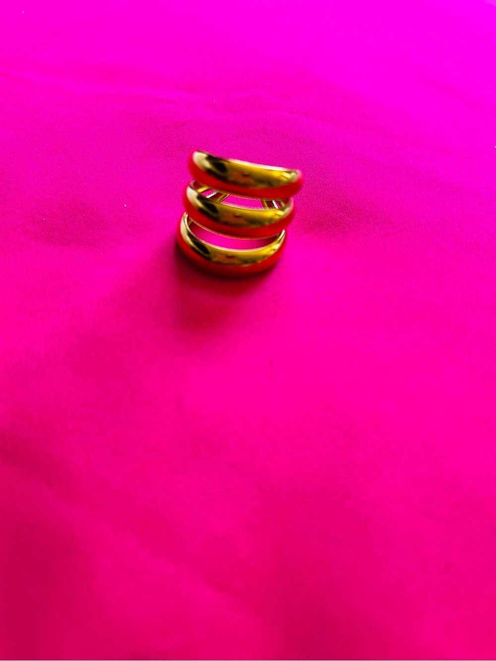 Gold multi band bohemian ring size 6 adjustable